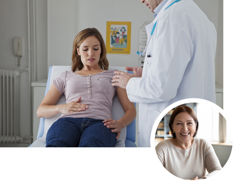 doctor treating patient with gut issues